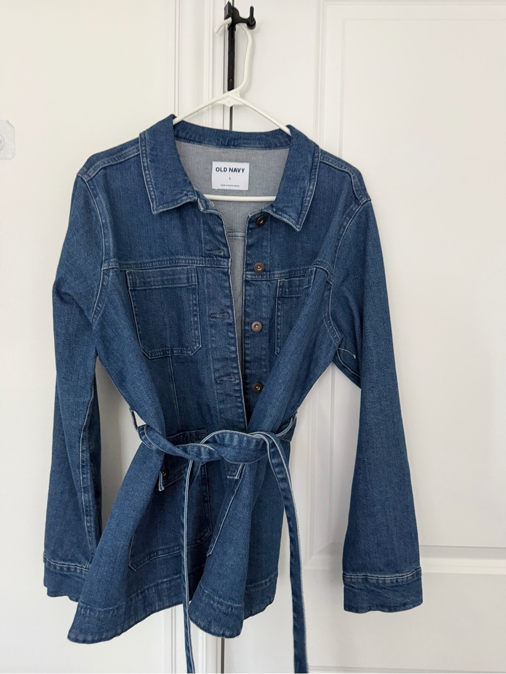 Old Navy Blue Denim Jacket with Waist Tie